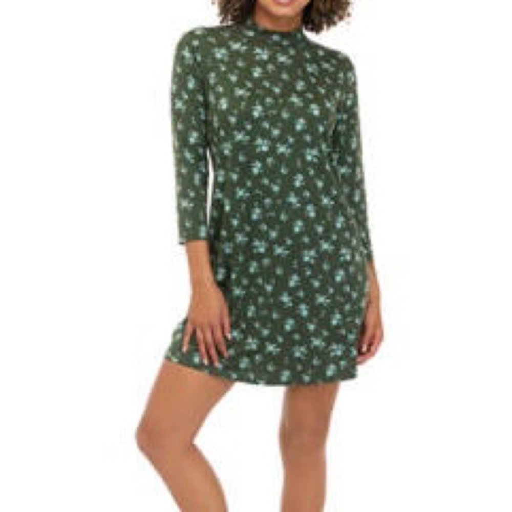 As U Wish Mock Neck A-Line Jersey Dress